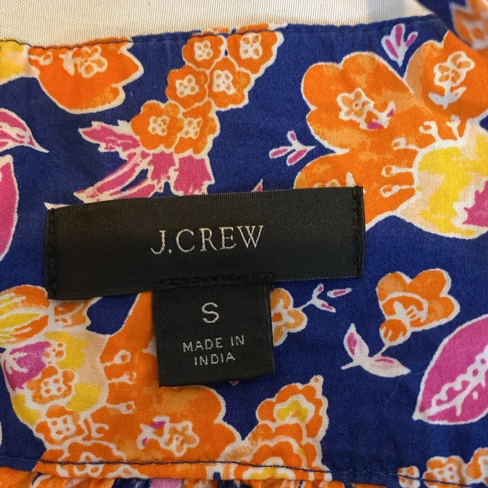 142 J.Crew Floral Tank Top Blue Orange Flowy Cami Small Lightweight Summer